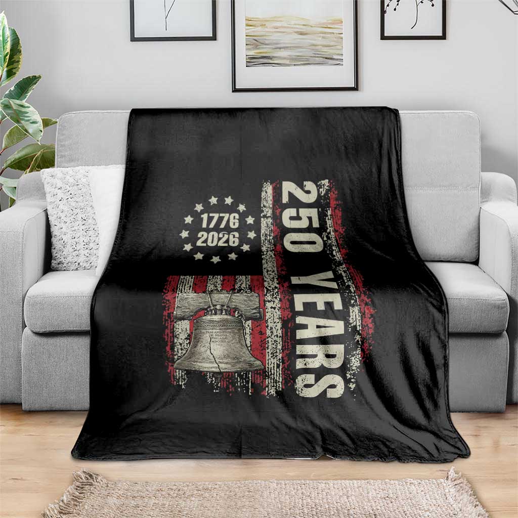 250th Anniversary USA Throw Blanket Patriotic Liberty Bell 1776 2026 American Flag TS14 Print Your Wear