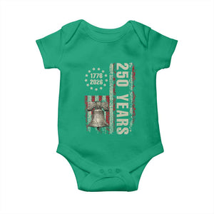 250th Anniversary USA Baby Onesie Patriotic Liberty Bell 1776 2026 American Flag TS14 Irish Green Print Your Wear