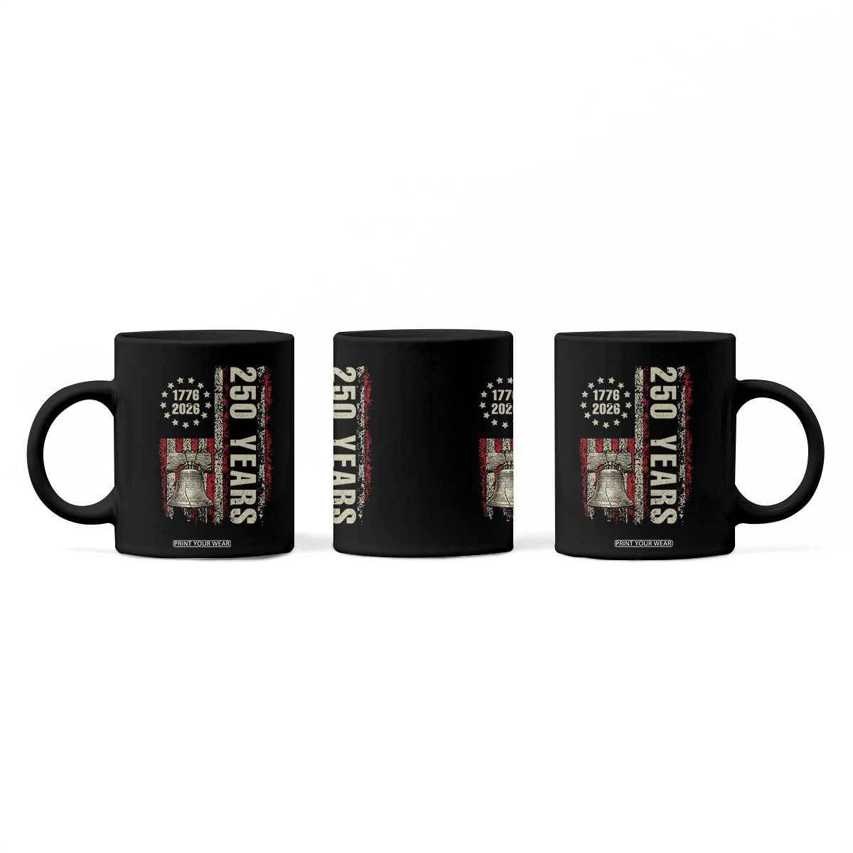 250th Anniversary USA Coffee Mug Patriotic Liberty Bell 1776 2026 American Flag TS14 Print Your Wear