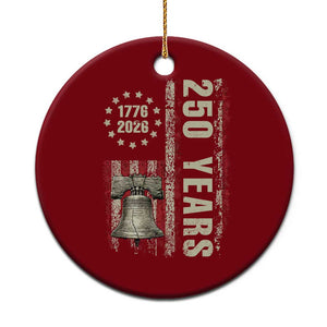 250th Anniversary USA Ceramic Ornament Patriotic Liberty Bell 1776 2026 American Flag TS14 1pc Red Print Your Wear