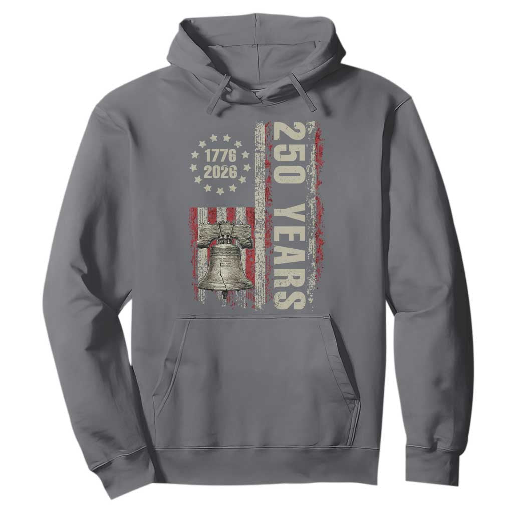 250th Anniversary USA Hoodie Patriotic Liberty Bell 1776 2026 American Flag TS14 Charcoal Print Your Wear