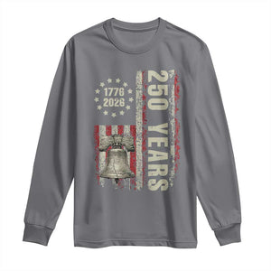 250th Anniversary USA Long Sleeve Shirt Patriotic Liberty Bell 1776 2026 American Flag TS14 Charcoal Print Your Wear