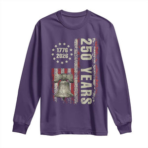 250th Anniversary USA Long Sleeve Shirt Patriotic Liberty Bell 1776 2026 American Flag TS14 Purple Print Your Wear