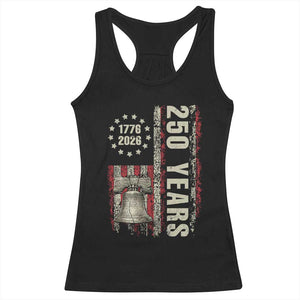 250th Anniversary USA Racerback Tank Top Patriotic Liberty Bell 1776 2026 American Flag TS14 Black Print Your Wear