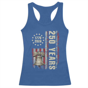 250th Anniversary USA Racerback Tank Top Patriotic Liberty Bell 1776 2026 American Flag TS14 Royal Blue Print Your Wear