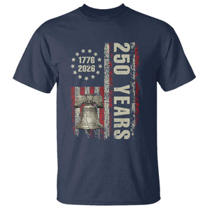 250th Anniversary USA T Shirt Patriotic Liberty Bell 1776 2026 American Flag TS14 Navy Print Your Wear