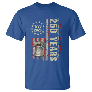 250th Anniversary USA T Shirt Patriotic Liberty Bell 1776 2026 American Flag TS14 Royal Blue Print Your Wear