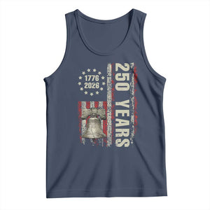 250th Anniversary USA Tank Top Patriotic Liberty Bell 1776 2026 American Flag TS14 Navy Print Your Wear