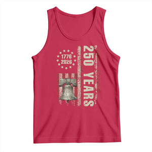 250th Anniversary USA Tank Top Patriotic Liberty Bell 1776 2026 American Flag TS14 Red Print Your Wear