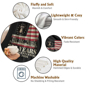250th Anniversary USA Throw Blanket Patriotic Liberty Bell 1776 2026 Independence Day TS14 Print Your Wear