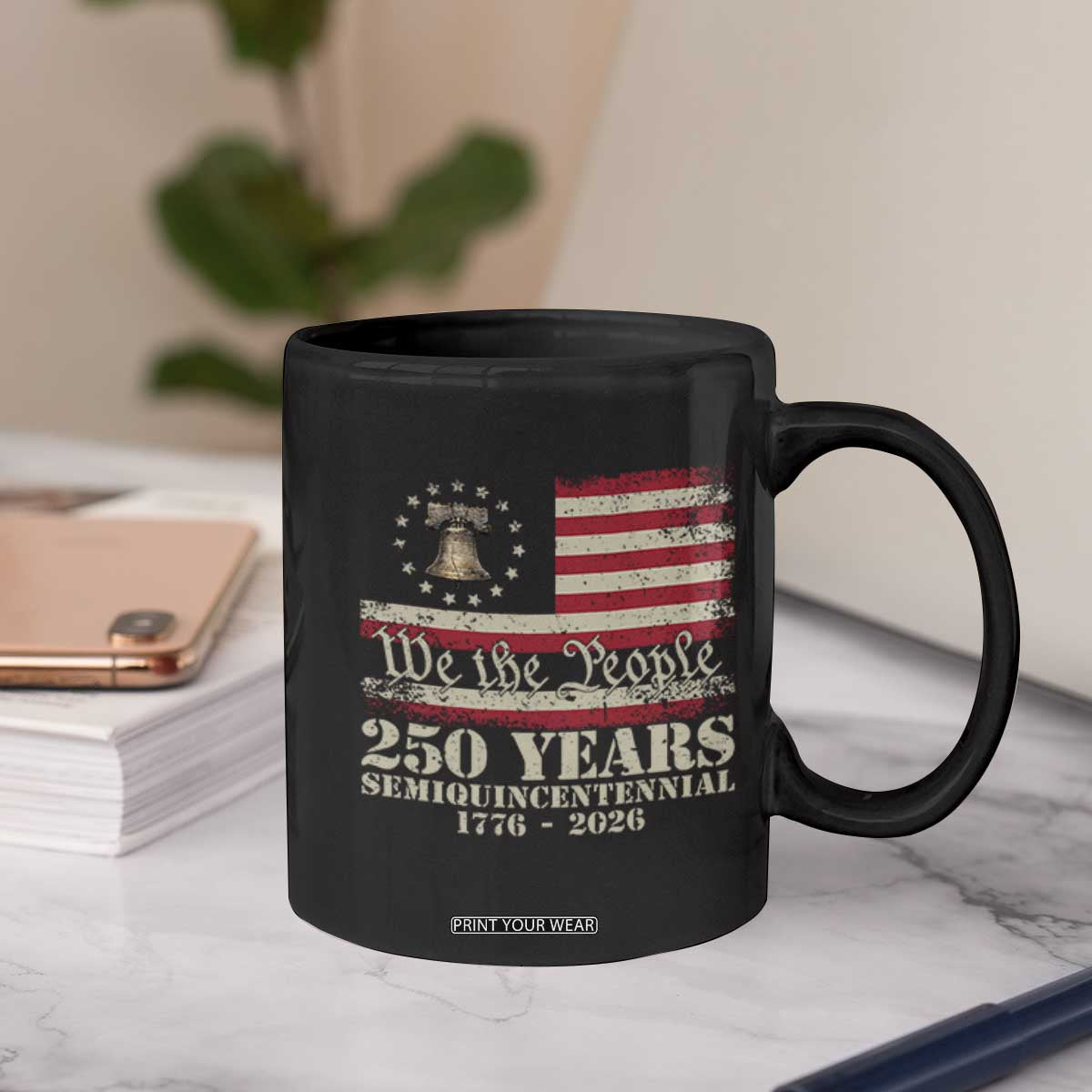 250th Anniversary USA Coffee Mug Patriotic Liberty Bell 1776 2026 Independence Day TS14 Print Your Wear