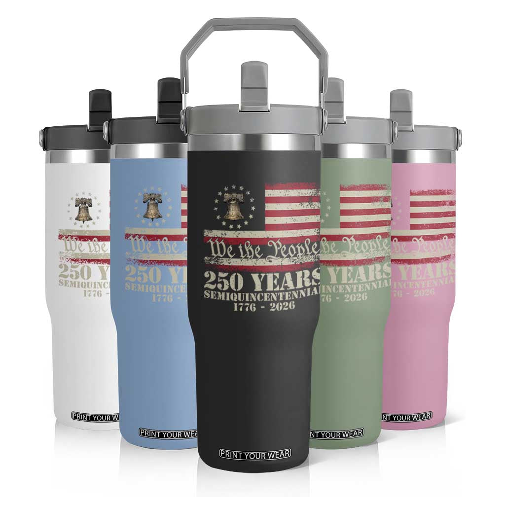 250th Anniversary USA Flip Straw Tumbler Patriotic Liberty Bell 1776 2026 Independence Day TS14 Print Your Wear
