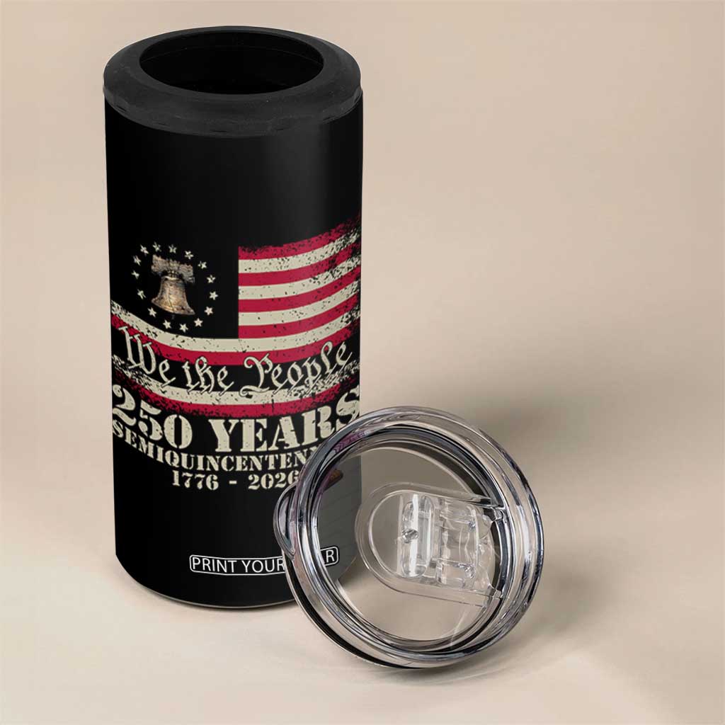 250th Anniversary USA 4 in 1 Can Cooler Tumbler Patriotic Liberty Bell 1776 2026 Independence Day TS14 Print Your Wear