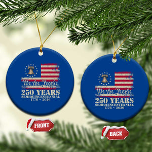 250th Anniversary USA Ceramic Ornament Patriotic Liberty Bell 1776 2026 Independence Day TS14 1pc Blue Print Your Wear