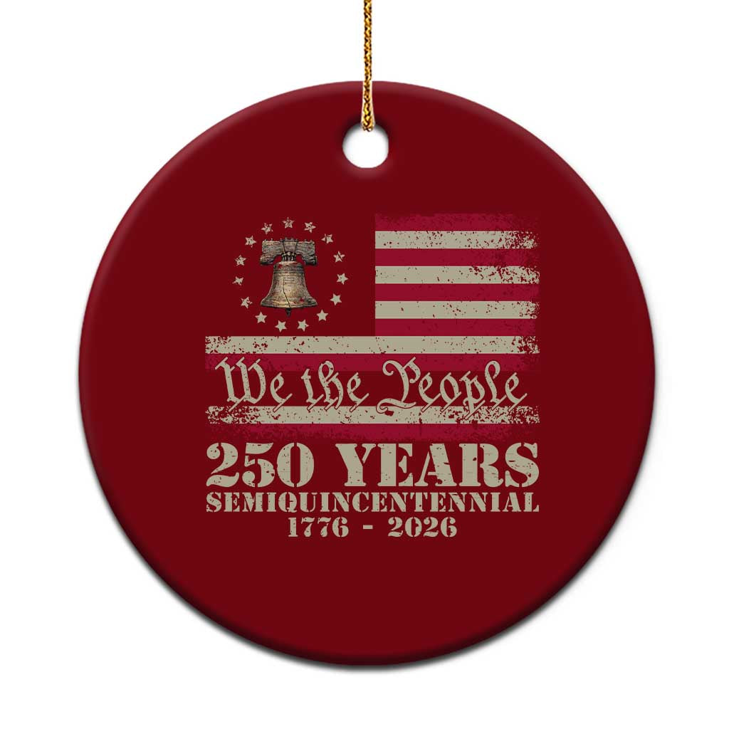 250th Anniversary USA Ceramic Ornament Patriotic Liberty Bell 1776 2026 Independence Day TS14 1pc Red Print Your Wear