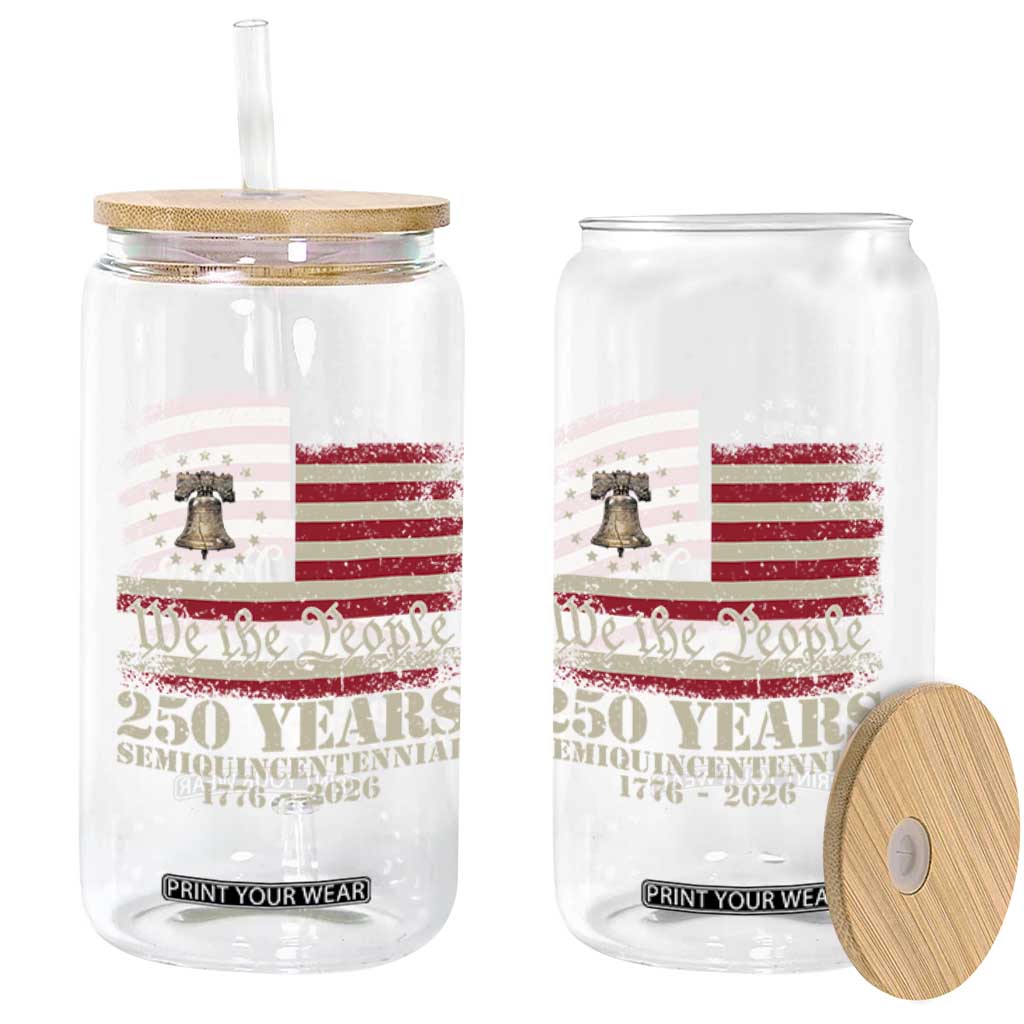 250th Anniversary USA Glass Can Patriotic Liberty Bell 1776 2026 Independence Day TS14 Print Your Wear