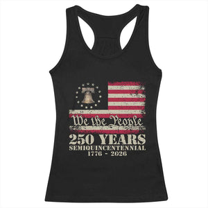 250th Anniversary USA Racerback Tank Top Patriotic Liberty Bell 1776 2026 Independence Day TS14 Black Print Your Wear
