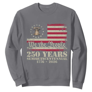 250th Anniversary USA Sweatshirt Patriotic Liberty Bell 1776 2026 Independence Day TS14 Charcoal Print Your Wear