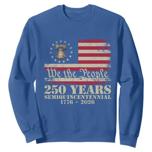 250th Anniversary USA Sweatshirt Patriotic Liberty Bell 1776 2026 Independence Day TS14 Royal Blue Print Your Wear
