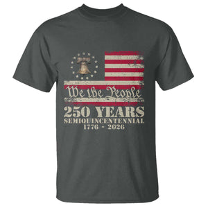 250th Anniversary USA T Shirt Patriotic Liberty Bell 1776 2026 Independence Day TS14 Dark Heather Print Your Wear