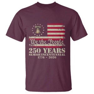 250th Anniversary USA T Shirt Patriotic Liberty Bell 1776 2026 Independence Day TS14 Maroon Print Your Wear