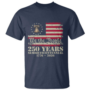 250th Anniversary USA T Shirt Patriotic Liberty Bell 1776 2026 Independence Day TS14 Navy Print Your Wear