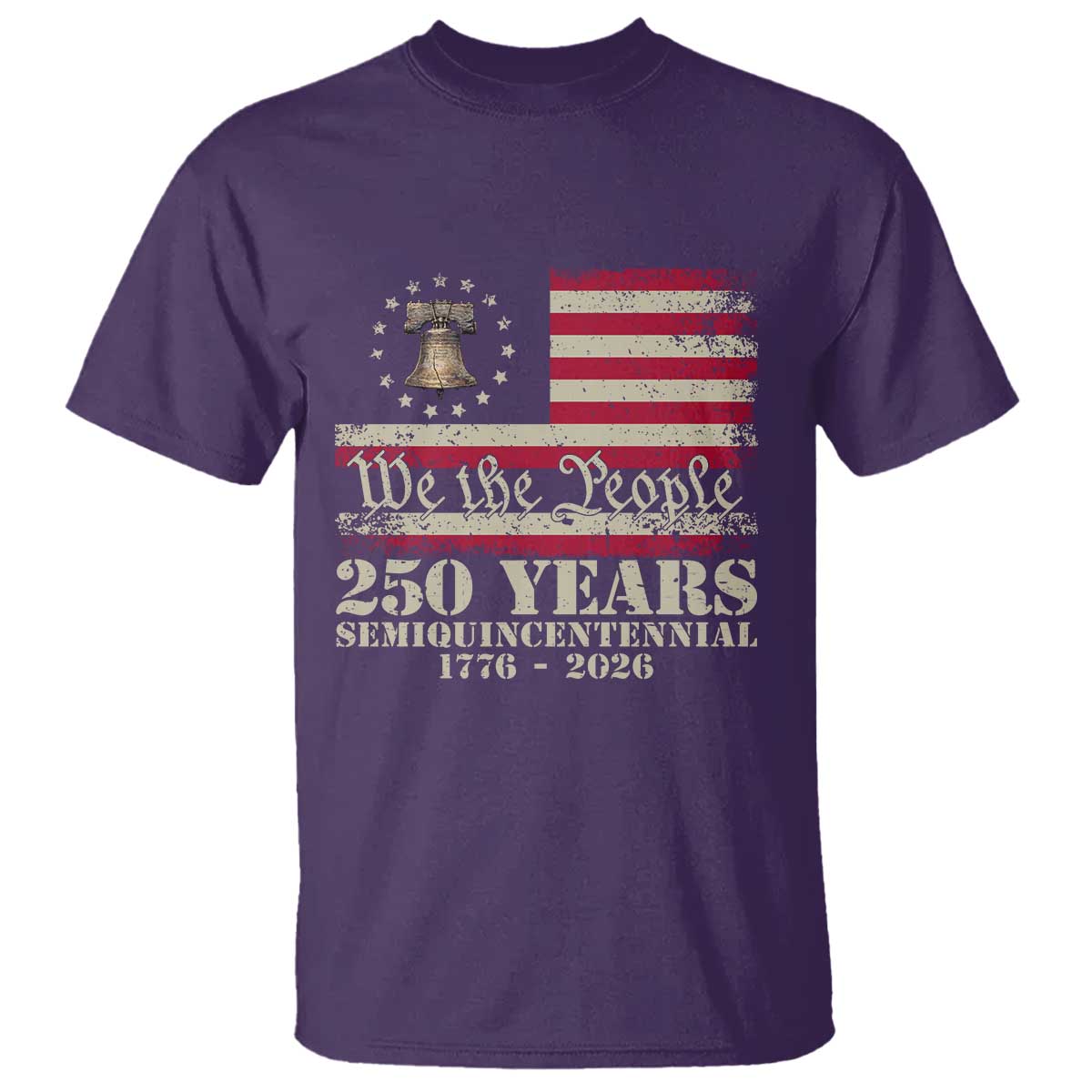 250th Anniversary USA T Shirt Patriotic Liberty Bell 1776 2026 Independence Day TS14 Purple Print Your Wear
