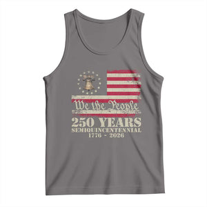 250th Anniversary USA Tank Top Patriotic Liberty Bell 1776 2026 Independence Day TS14 Deep Heather Print Your Wear