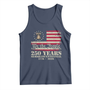 250th Anniversary USA Tank Top Patriotic Liberty Bell 1776 2026 Independence Day TS14 Navy Print Your Wear