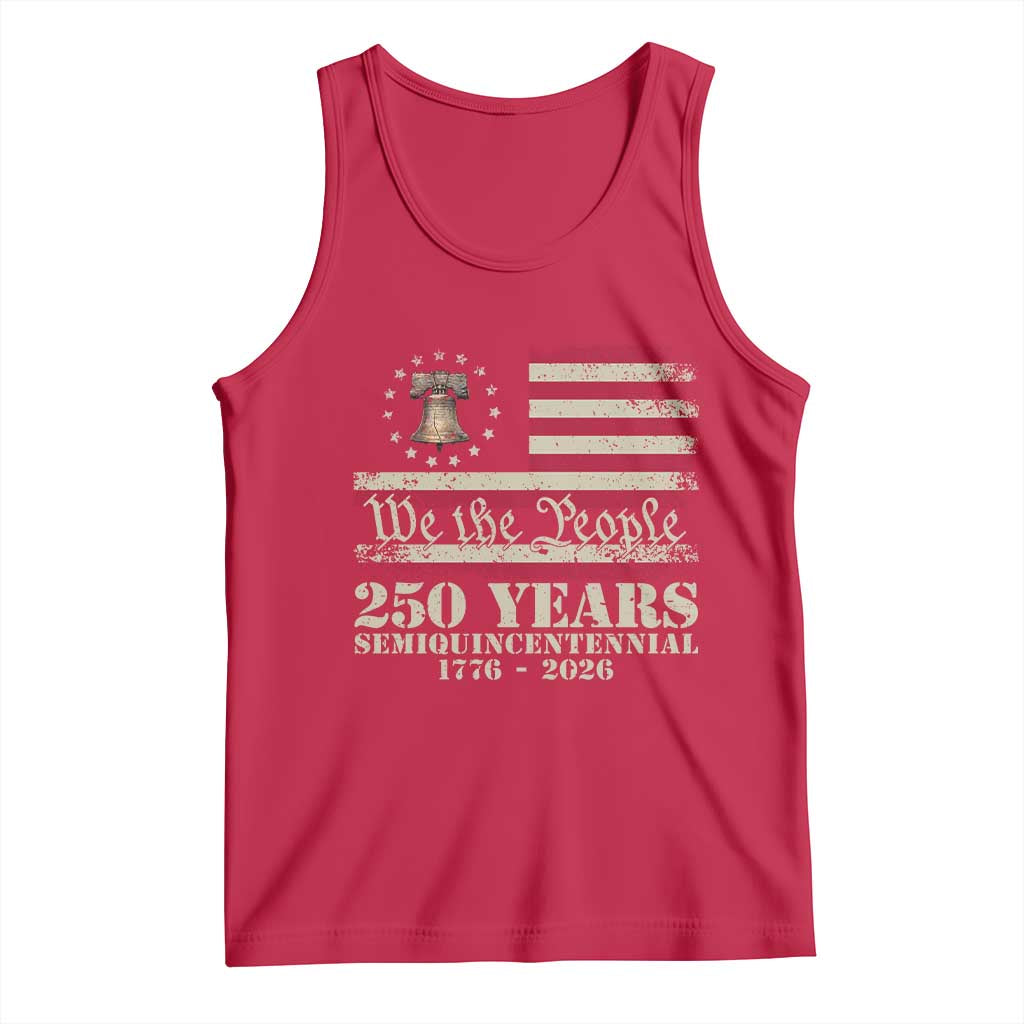 250th Anniversary USA Tank Top Patriotic Liberty Bell 1776 2026 Independence Day TS14 Red Print Your Wear