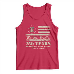 250th Anniversary USA Tank Top Patriotic Liberty Bell 1776 2026 Independence Day TS14 Red Print Your Wear