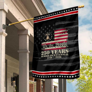 250th Anniversary USA Patriotic Garden Flag Patriotic Liberty Bell 1776 2026 Independence Day TS14 Distressed Black Red Print Your Wear