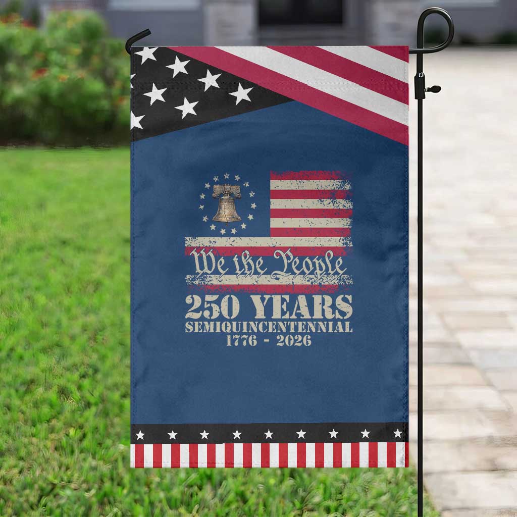 250th Anniversary USA Patriotic Garden Flag Patriotic Liberty Bell 1776 2026 Independence Day TS14 Classic Blue Black Print Your Wear