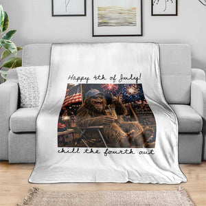 Funny Bigfoot 4th of July Throw Blanket Patriotic Sasquatch American Flag Party Festival TS14 Print Your Wear