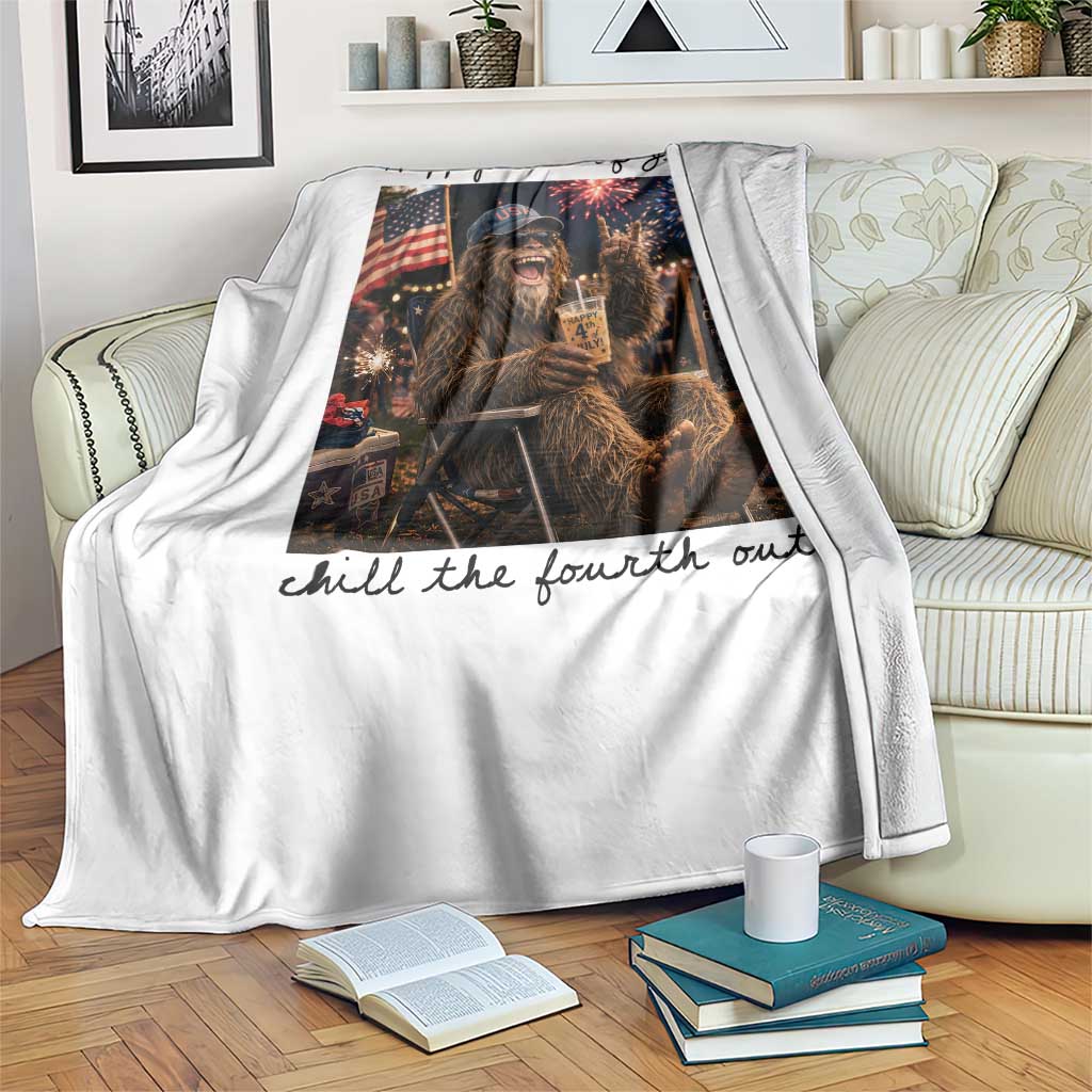 Funny Bigfoot 4th of July Throw Blanket Patriotic Sasquatch American Flag Party Festival TS14 Print Your Wear