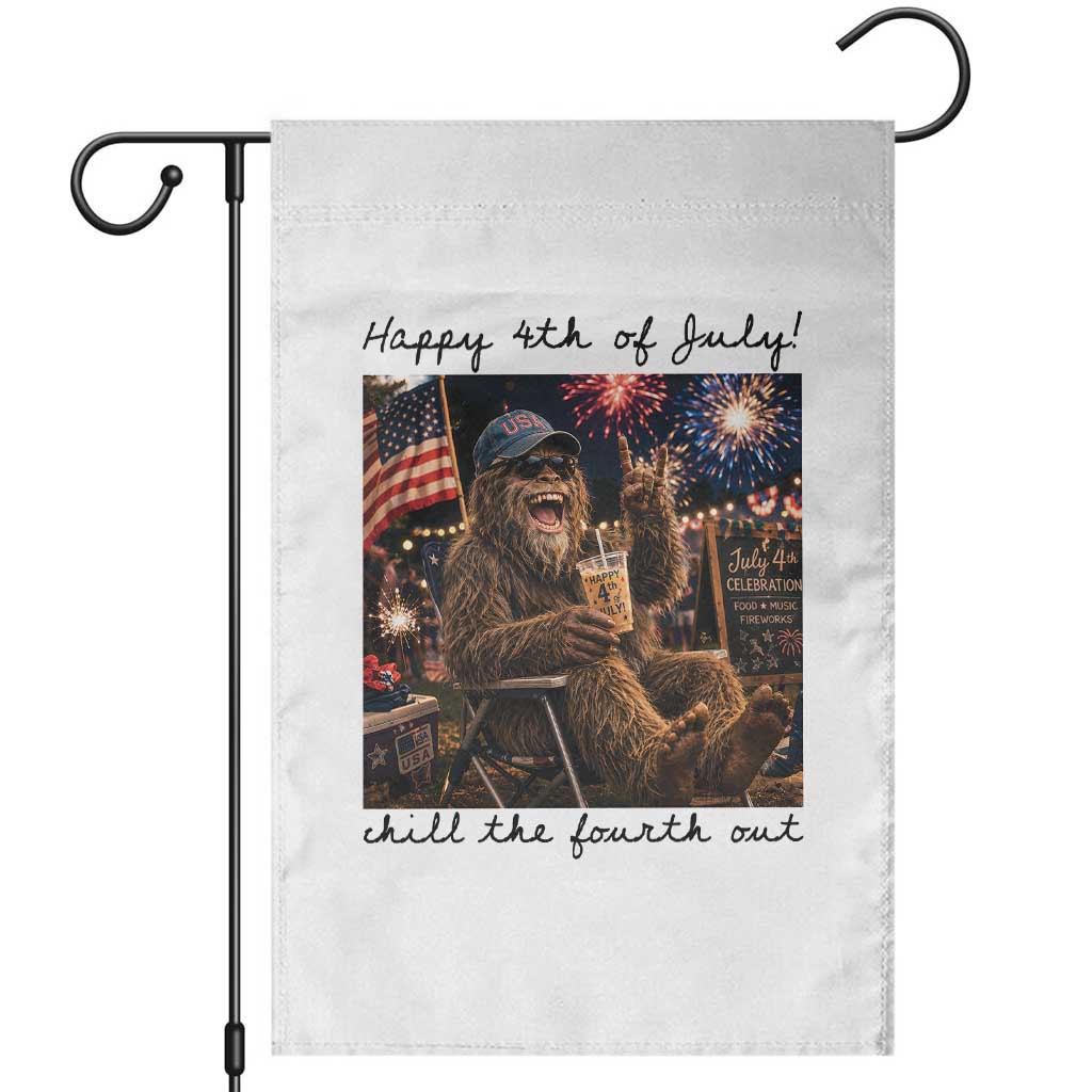 Funny Bigfoot 4th of July Garden Flag Patriotic Sasquatch American Flag Party Festival TS14 White Print Your Wear
