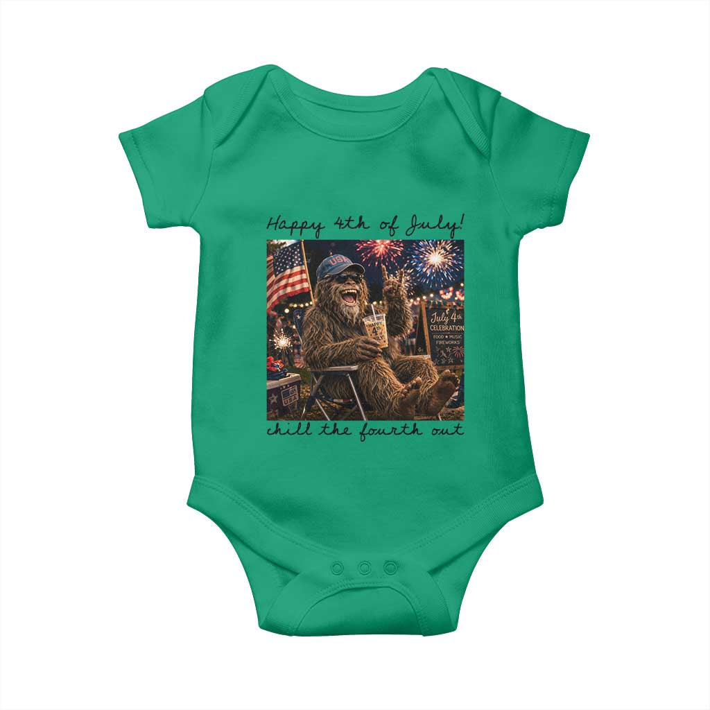 Funny Bigfoot 4th of July Baby Onesie Patriotic Sasquatch American Flag Party Festival TS14 Irish Green Print Your Wear