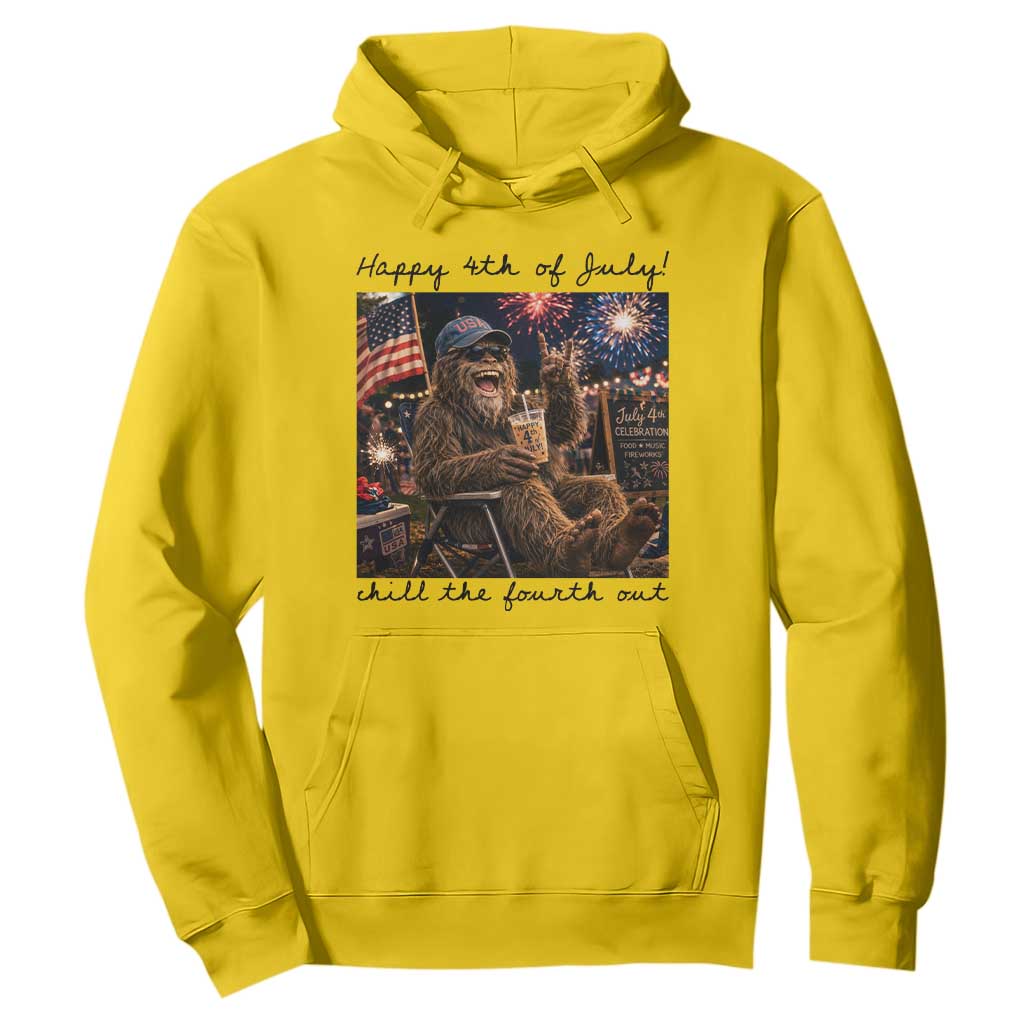 Funny Bigfoot 4th of July Hoodie Patriotic Sasquatch American Flag Party Festival TS14 Daisy Print Your Wear