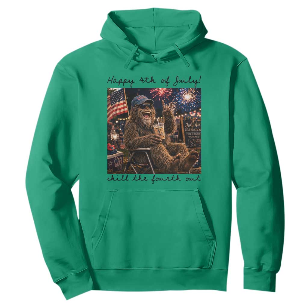 Funny Bigfoot 4th of July Hoodie Patriotic Sasquatch American Flag Party Festival TS14 Irish Green Print Your Wear