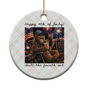Funny Bigfoot 4th of July Ceramic Ornament Patriotic Sasquatch American Flag Party Festival TS14 1pc Christmas Plaid Print Your Wear