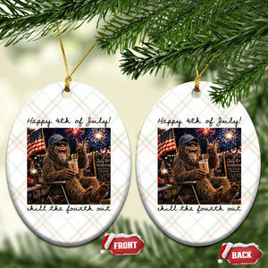 Funny Bigfoot 4th of July Ceramic Ornament Patriotic Sasquatch American Flag Party Festival TS14 Print Your Wear