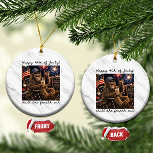 Funny Bigfoot 4th of July Ceramic Ornament Patriotic Sasquatch American Flag Party Festival TS14 1pc White Marble Print Your Wear