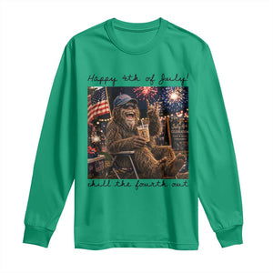 Funny Bigfoot 4th of July Long Sleeve Shirt Patriotic Sasquatch American Flag Party Festival TS14 Irish Green Print Your Wear