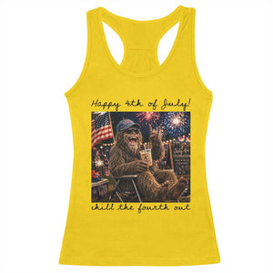 Funny Bigfoot 4th of July Racerback Tank Top Patriotic Sasquatch American Flag Party Festival TS14 Daisy Print Your Wear
