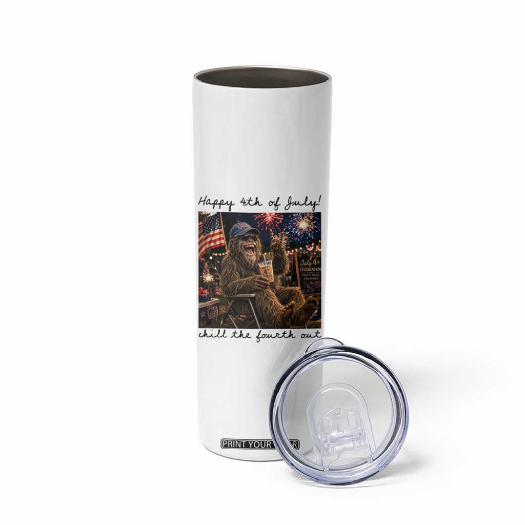 Funny Bigfoot 4th of July Skinny Tumbler Patriotic Sasquatch American Flag Party Festival TS14 Print Your Wear
