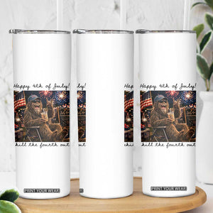 Funny Bigfoot 4th of July Skinny Tumbler Patriotic Sasquatch American Flag Party Festival TS14 Print Your Wear