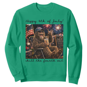 Funny Bigfoot 4th of July Sweatshirt Patriotic Sasquatch American Flag Party Festival TS14 Irish Green Print Your Wear