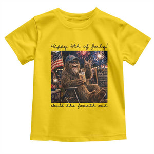 Funny Bigfoot 4th of July Toddler T Shirt Patriotic Sasquatch American Flag Party Festival TS14 Daisy Print Your Wear
