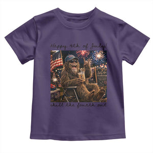 Funny Bigfoot 4th of July Toddler T Shirt Patriotic Sasquatch American Flag Party Festival TS14 Purple Print Your Wear