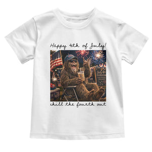 Funny Bigfoot 4th of July Toddler T Shirt Patriotic Sasquatch American Flag Party Festival TS14 White Print Your Wear